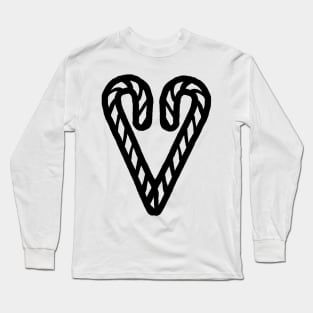 Heart of Candy Christmas Line Art Long Sleeve T-Shirt